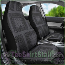 Load image into Gallery viewer, Gray And Black Bandana Car Cover Seats - Patch
