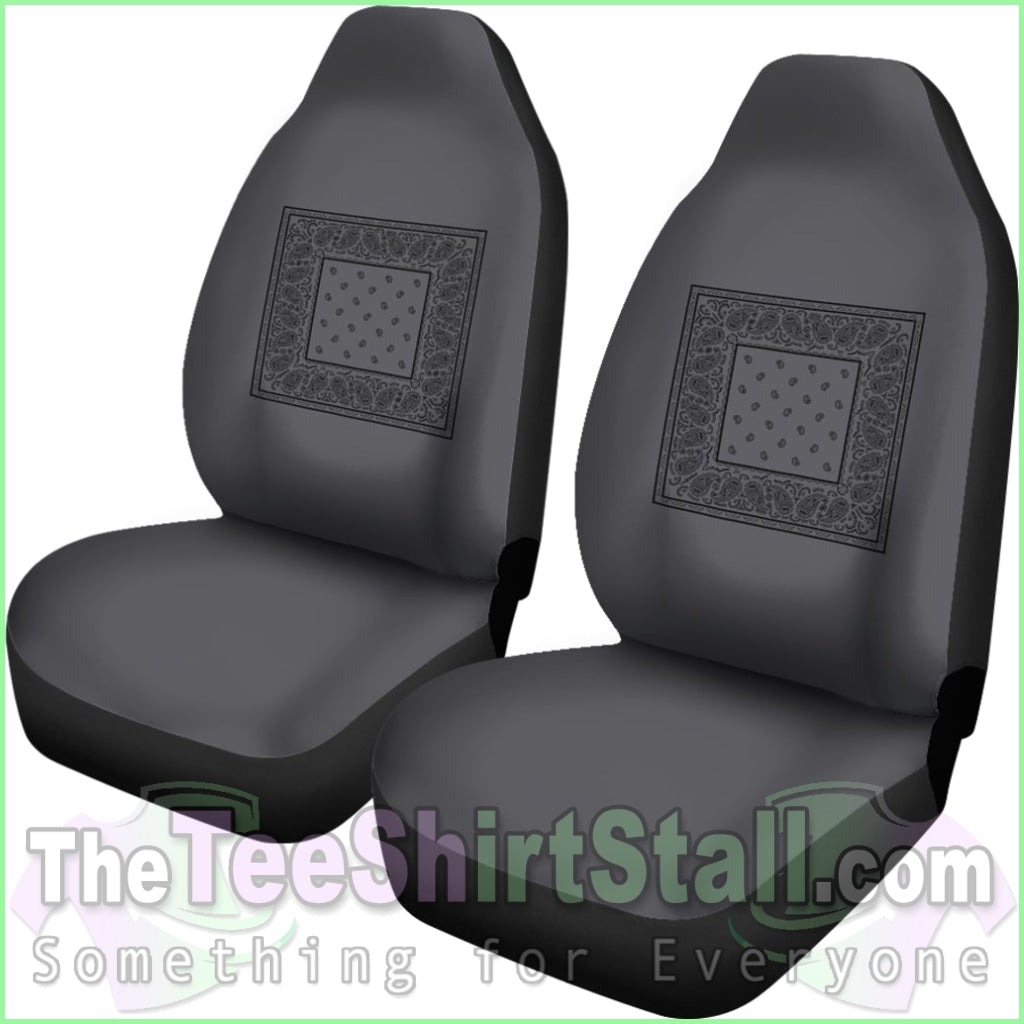 Gray And Black Red Bandana Car Cover Seats - Minimal