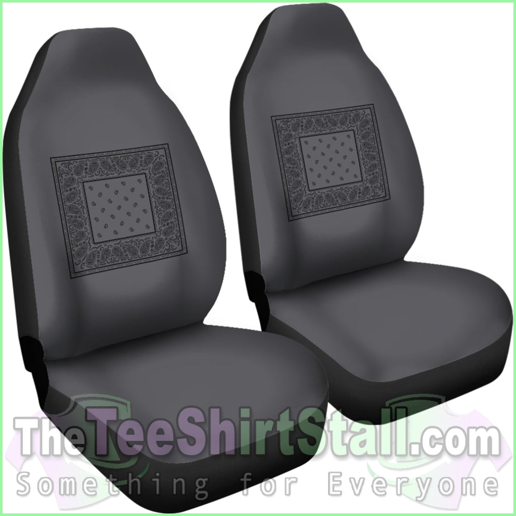 Gray And Black Red Bandana Car Cover Seats - Minimal