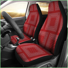 Load image into Gallery viewer, Gray And Red Bandana Car Cover Seats - Patch
