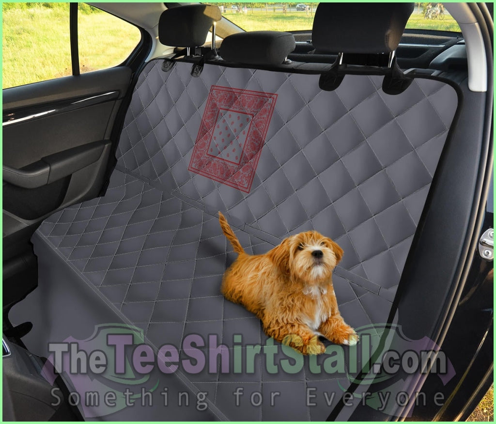 Gray And Red Bandana Car Pet Seat Covers