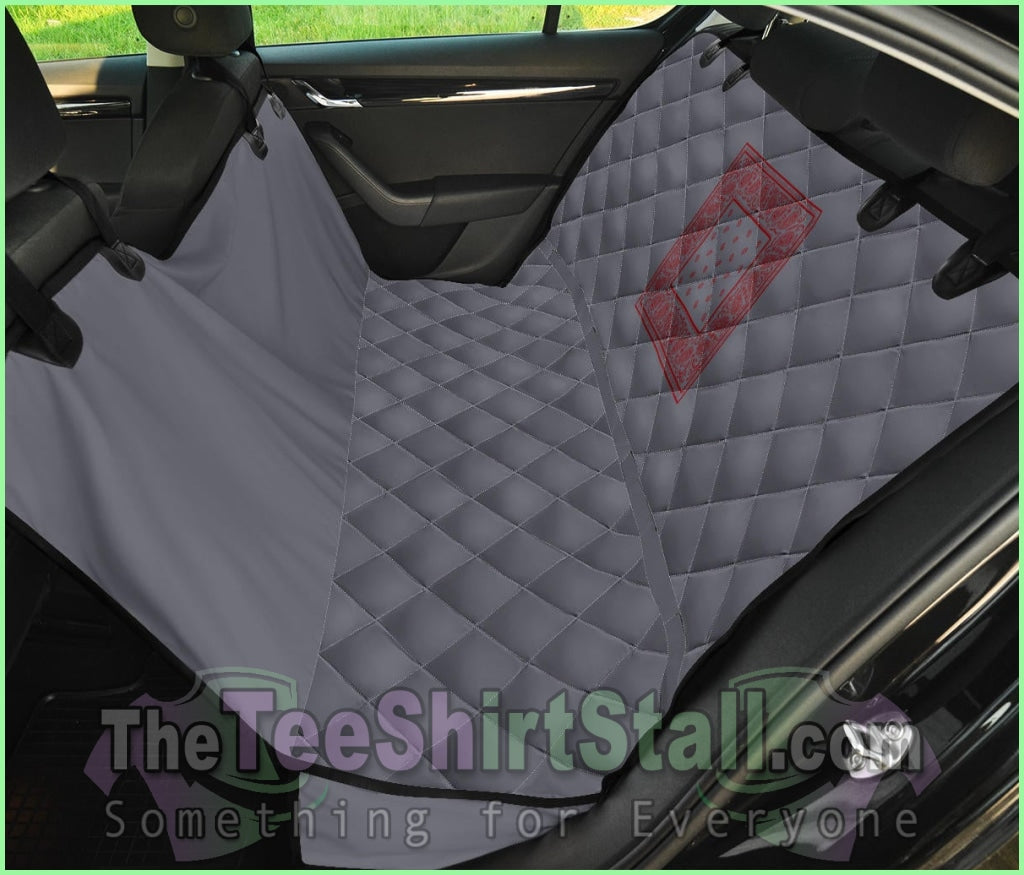 Gray And Red Bandana Car Pet Seat Covers