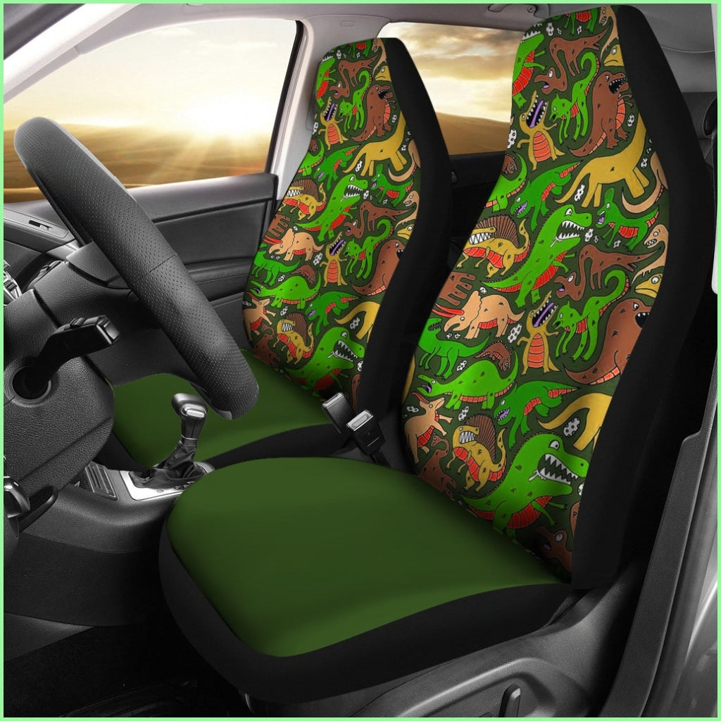 Green Dinosaur Land Car Seat Covers