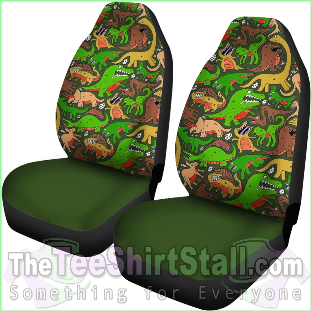 Green Dinosaur Land Car Seat Covers