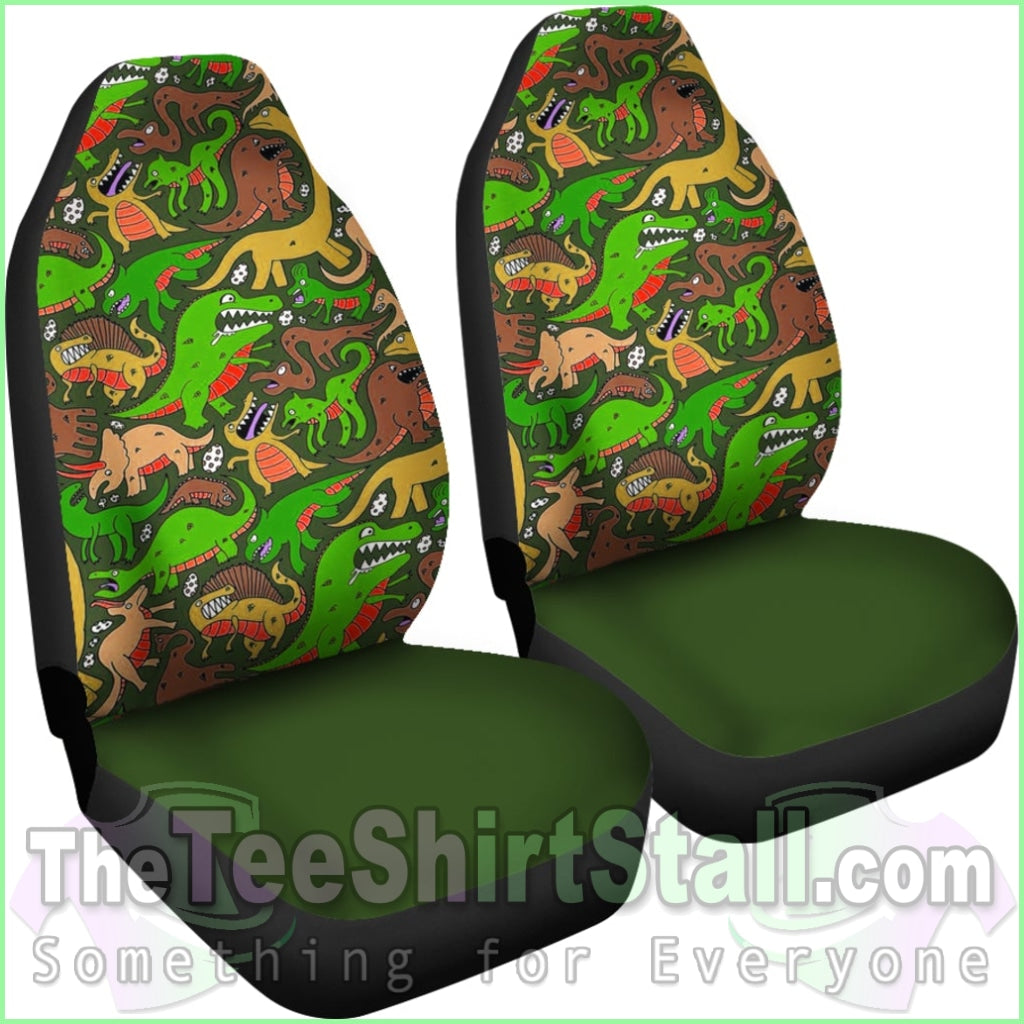 Green Dinosaur Land Car Seat Covers