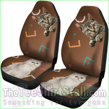 Load image into Gallery viewer, Grey And White Cat Car Seat Cover
