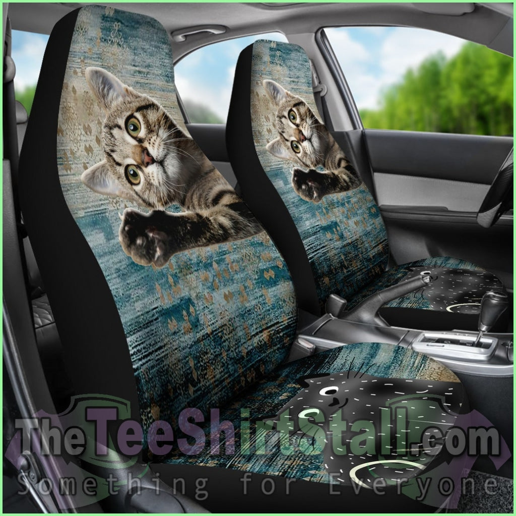 Grey Kitten Hi! Car Seat Cover