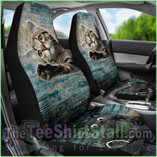 Load image into Gallery viewer, Grey Kitten Hi! Car Seat Cover
