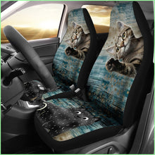 Load image into Gallery viewer, Grey Kitten Hi! Car Seat Cover
