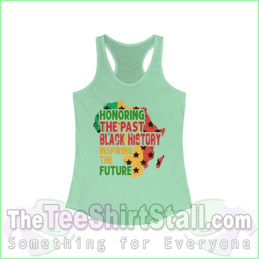 Honoring The Past Womens Ideal Racerback Tank Top Tee Solid Mint / Xs