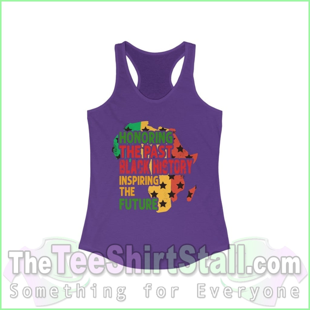 Honoring The Past Womens Ideal Racerback Tank Top Tee Solid Purple Rush / Xs