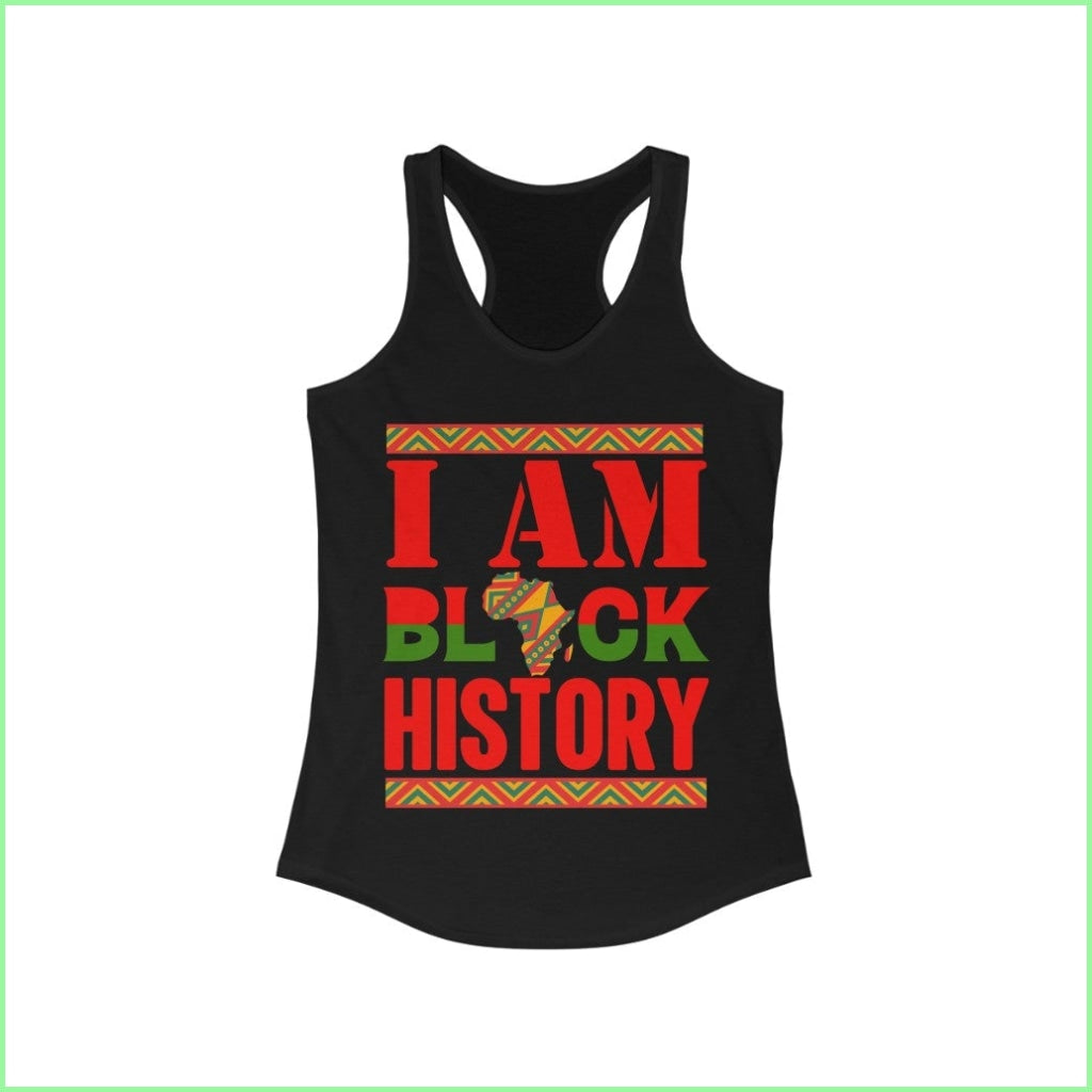 I Am Black History Womens Racerback Tank Solid / L Top