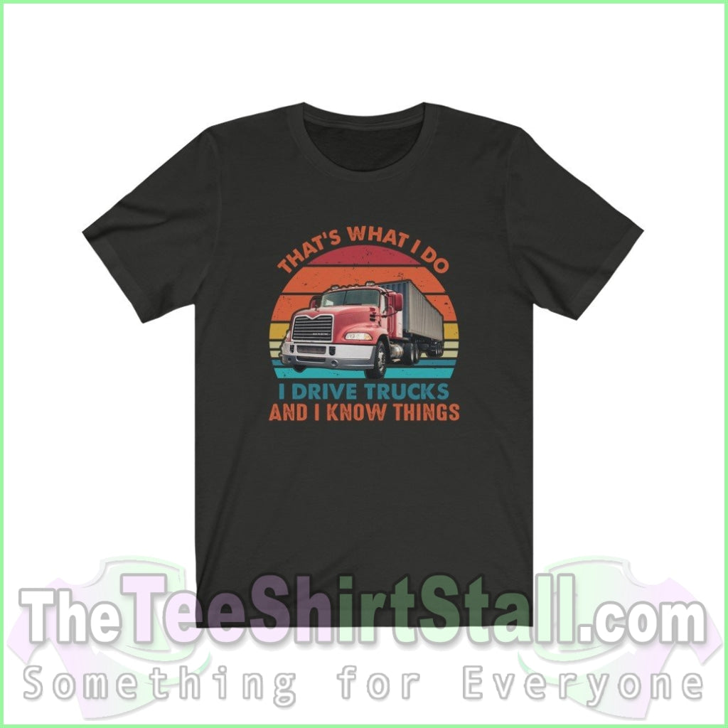 I Drive Trucks And Know Things Tee Vintage Black / Xs T-Shirt