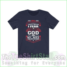 Load image into Gallery viewer, I Fear God And My Wife Tee Navy / Xs T-Shirt
