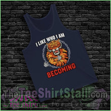 Load image into Gallery viewer, I Like Who Am Becoming Unisex Jersey Tank Top Navy / Xs
