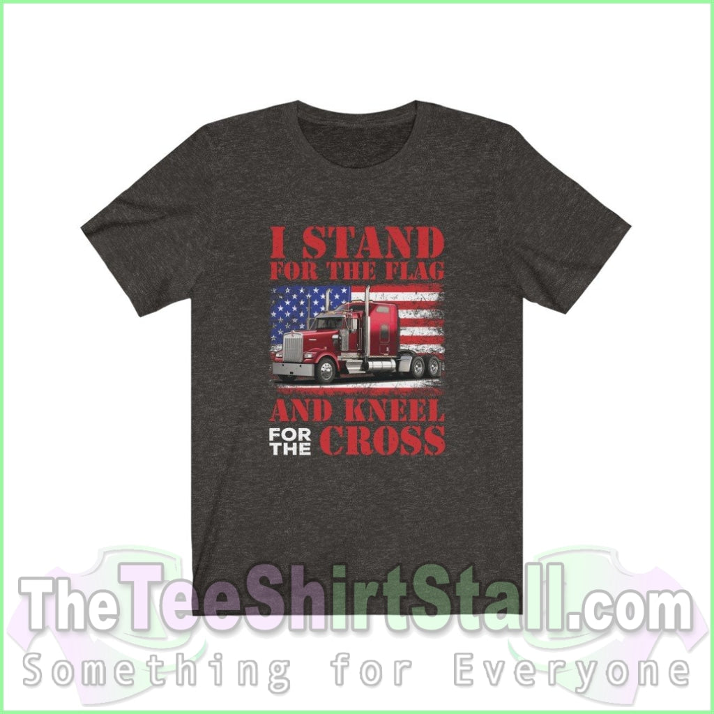 I Stand For The Flag And Kneel Cross Tee Black Heather / Xs T-Shirt