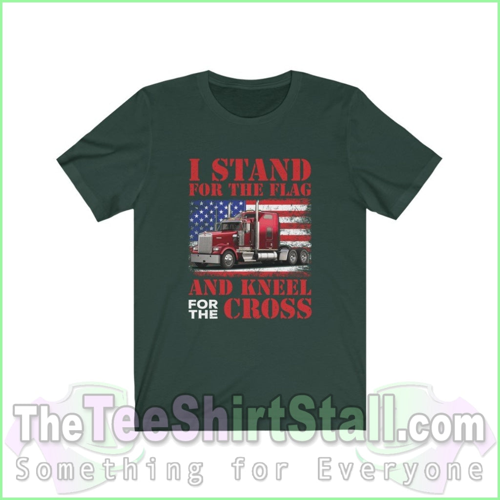 I Stand For The Flag And Kneel Cross Tee Forest / Xs T-Shirt