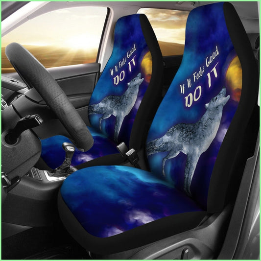 If It Feels Good Do Car Seat Cover With Wolf Howling