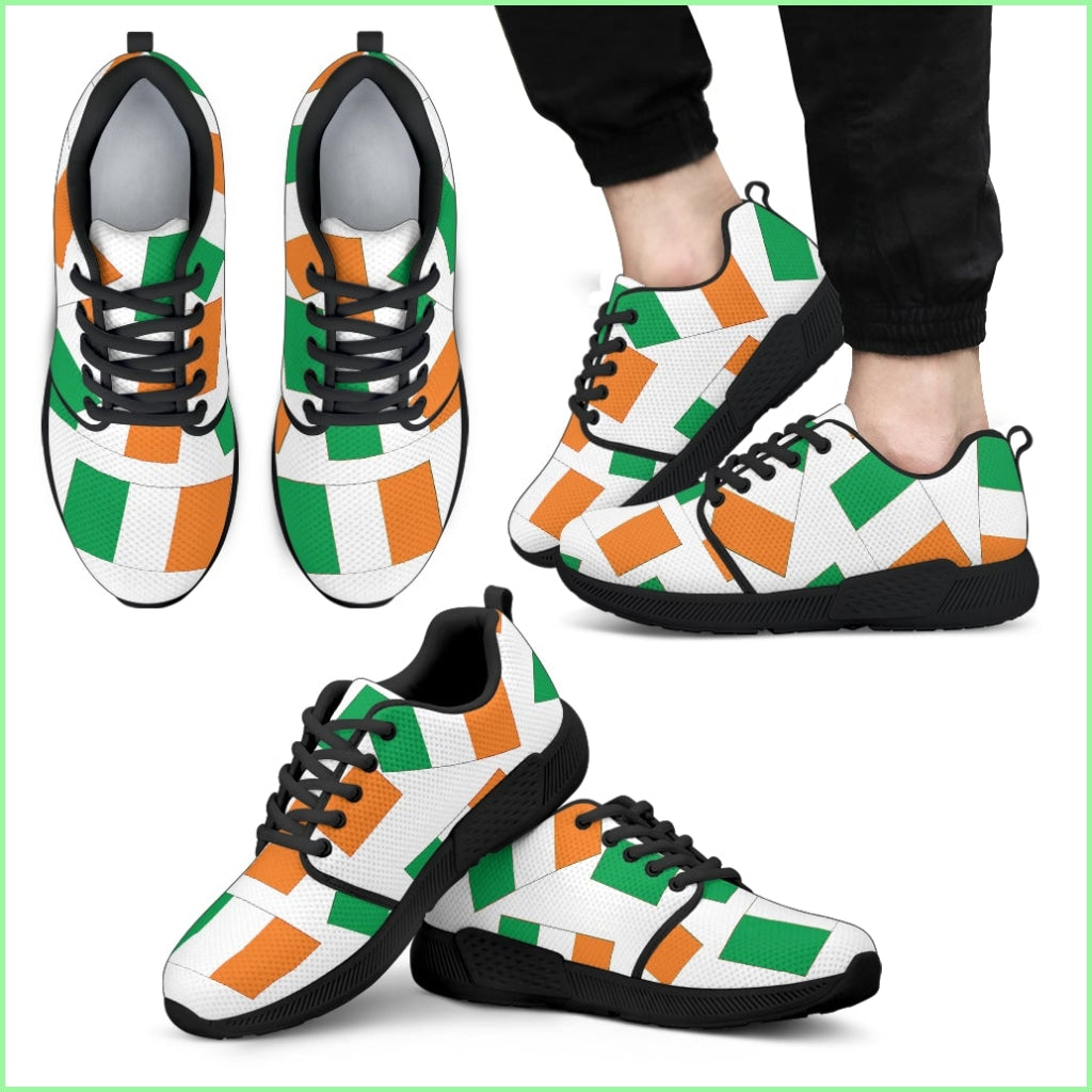 Irelands Pride! Flagshoe - Mens Athletic Sneaker (White Bg)