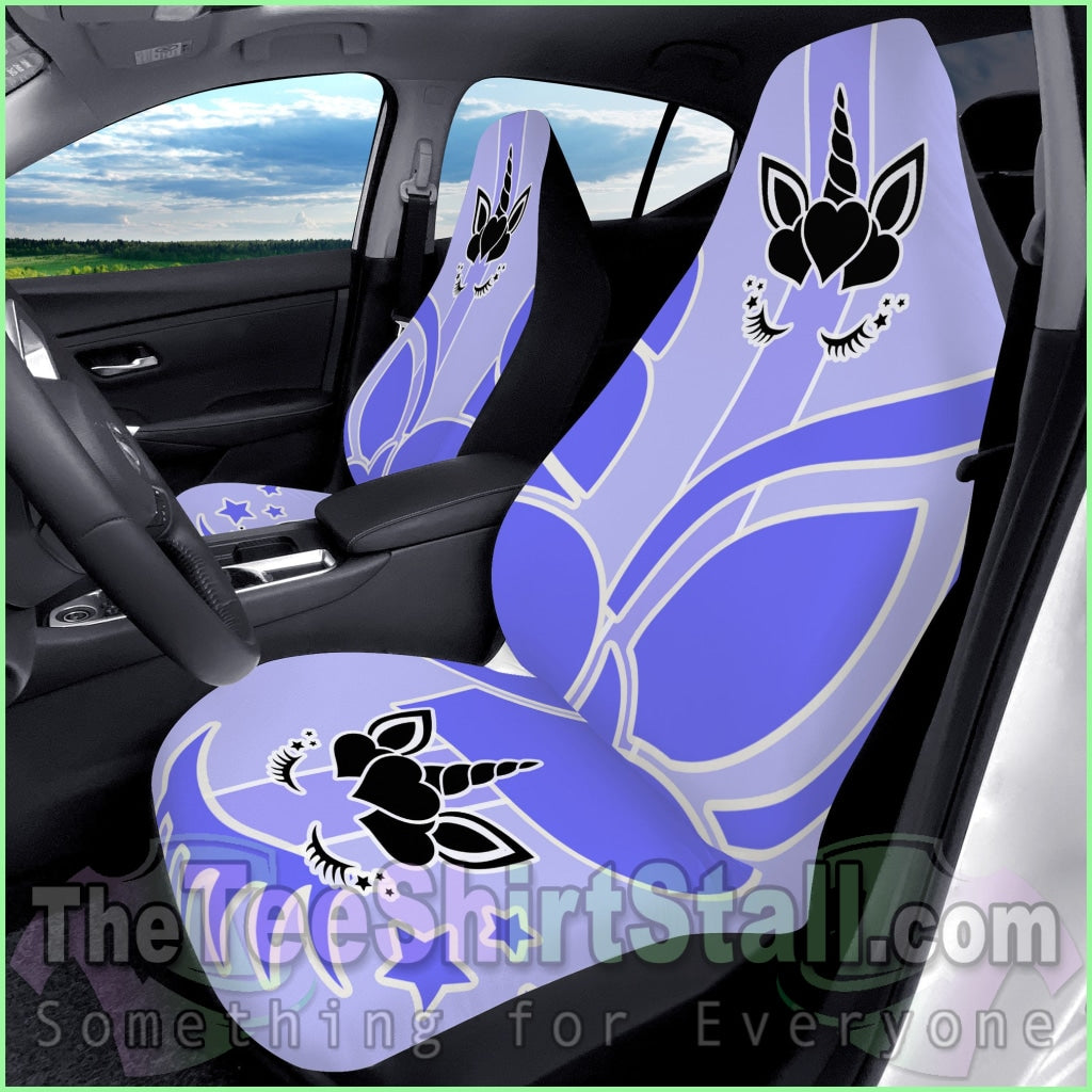 Lavender Stripe Unicorn Car Seat Covers Automotive Interior