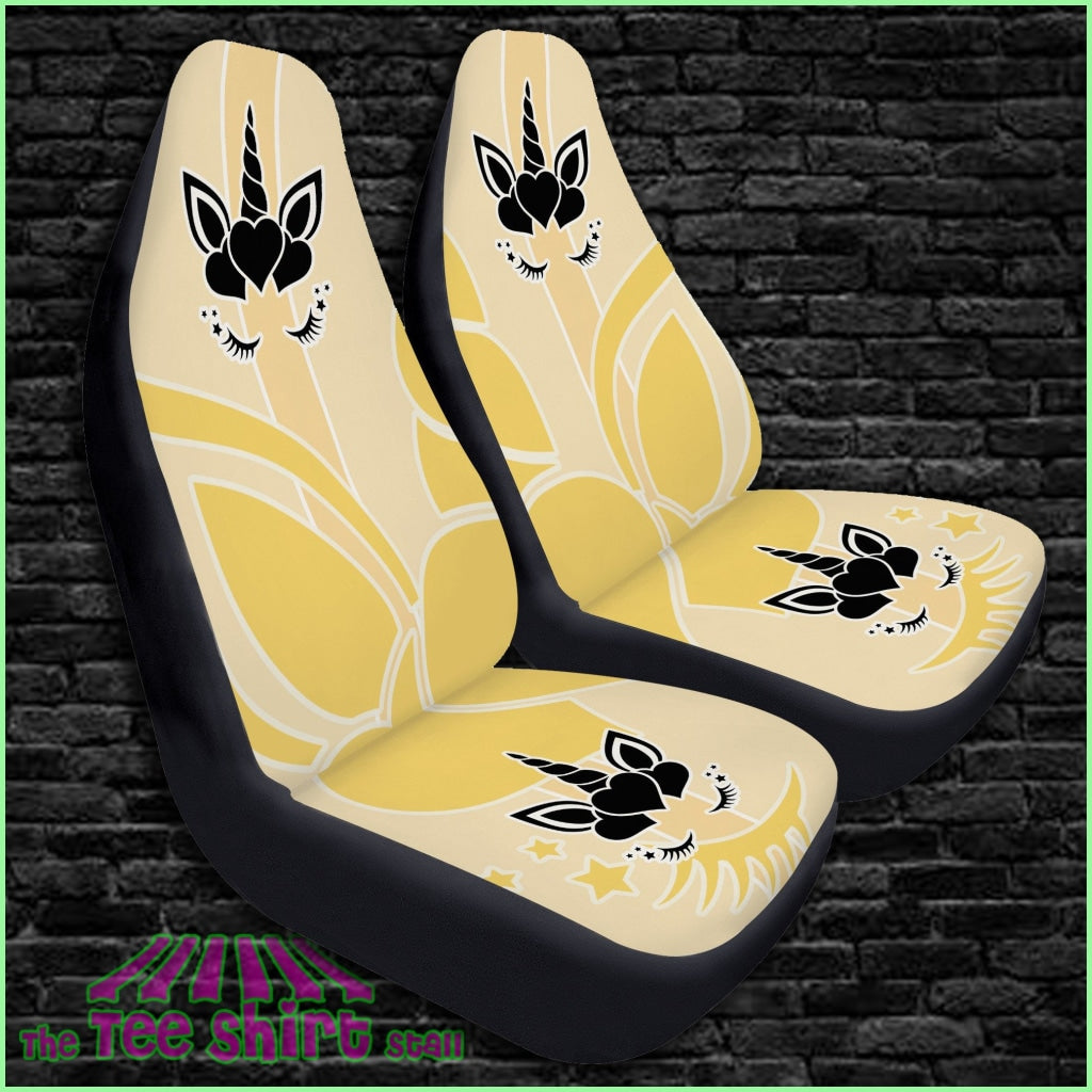 Lemon Stripe Unicorn Car Seat Covers 47.5Cm X 49.5Cm 79.5Cm Automotive Interior