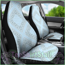 Load image into Gallery viewer, Light Blue Bandana Car Seat Covers - Diamond
