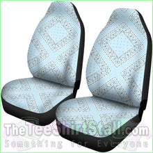 Load image into Gallery viewer, Light Blue Bandana Car Seat Covers - Diamond
