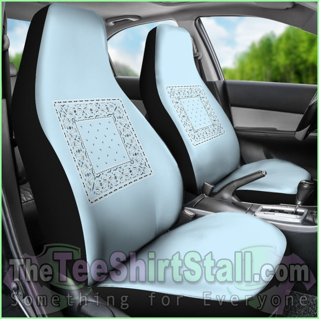 Light Blue Bandana Car Seat Covers - Minimal