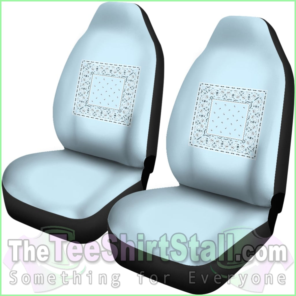 Light Blue Bandana Car Seat Covers - Minimal