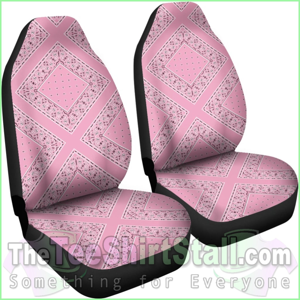 Light Pink Bandana Car Seat Covers - Diamond