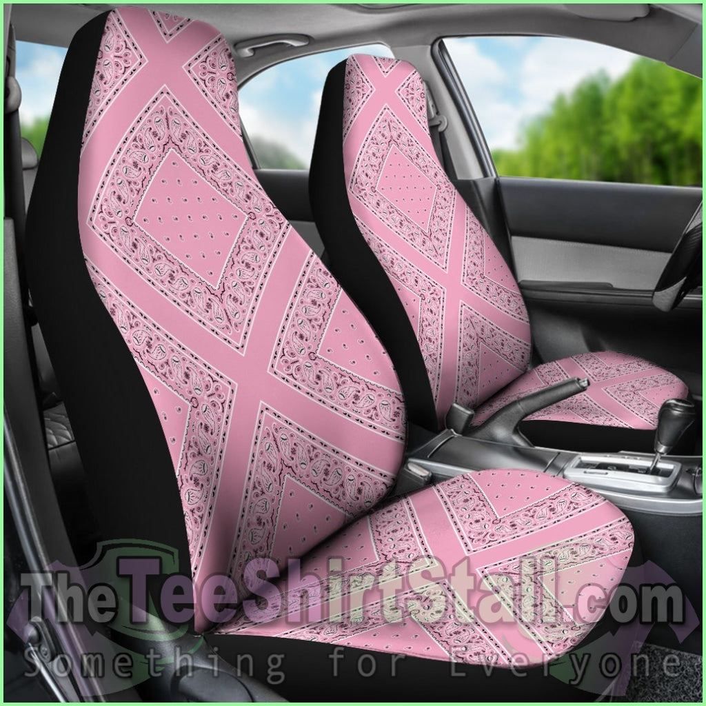 Light Pink Bandana Car Seat Covers - Diamond