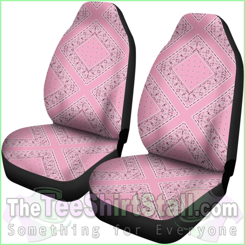 Light Pink Bandana Car Seat Covers - Diamond