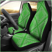 Load image into Gallery viewer, Lime Green Bandana Car Seat Covers - Diamond
