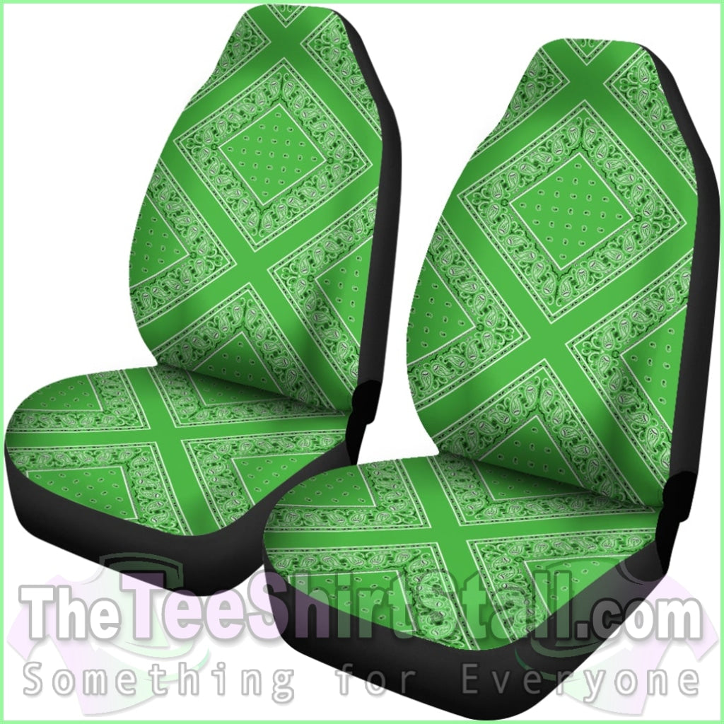 Lime Green Bandana Car Seat Covers - Diamond