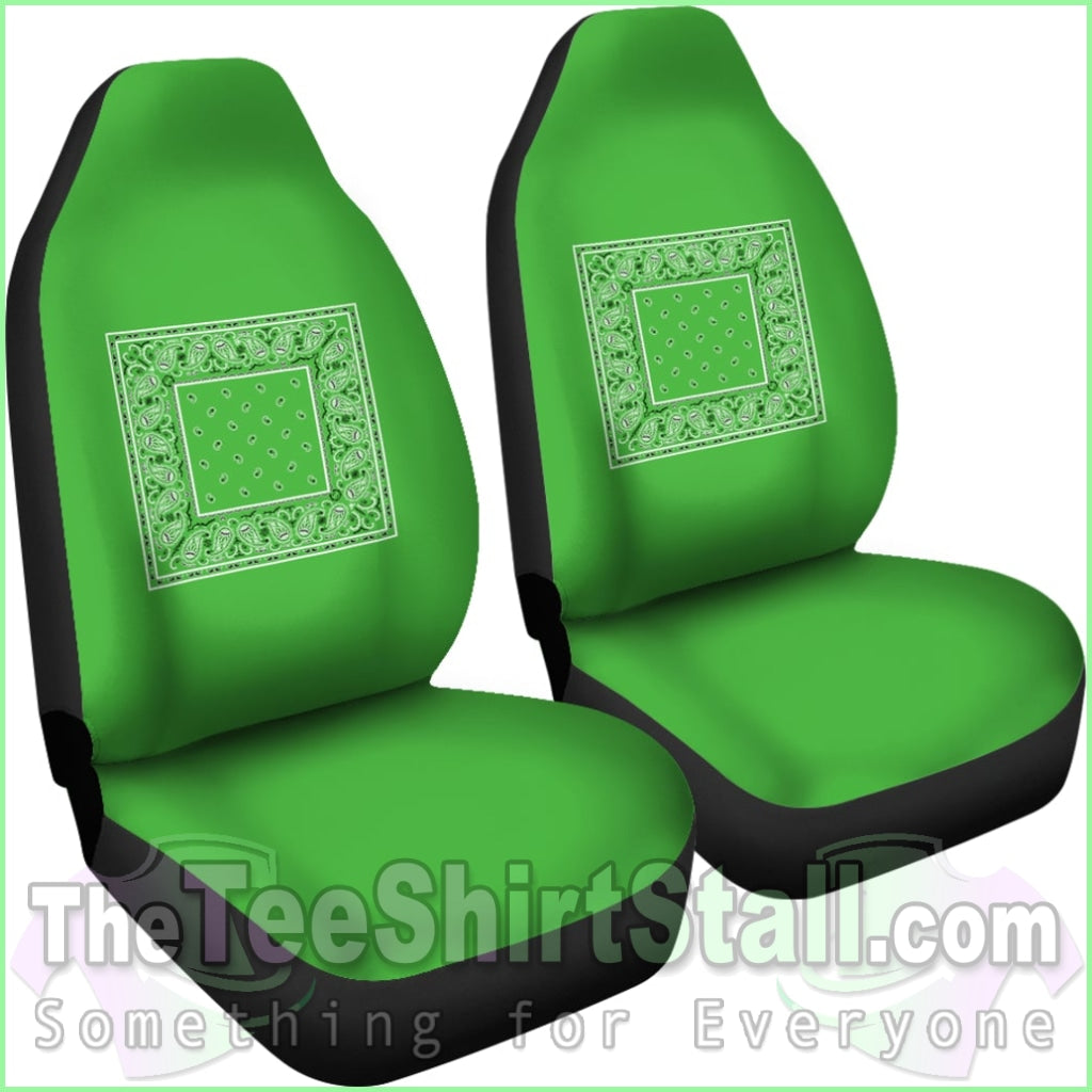 Lime Green Bandana Car Seat Covers - Minimal