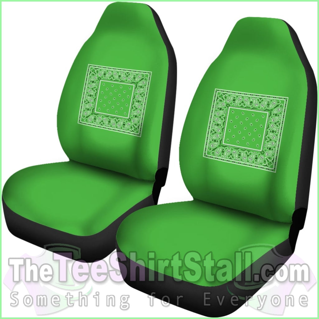 Lime Green Bandana Car Seat Covers - Minimal