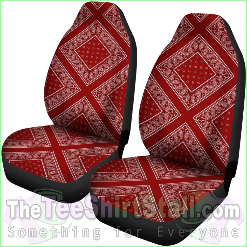 Maroon Bandana Car Seat Covers - Diamond