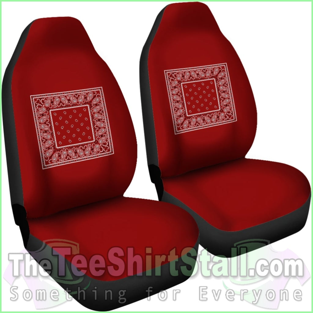 Maroon Bandana Car Seat Covers - Minimal