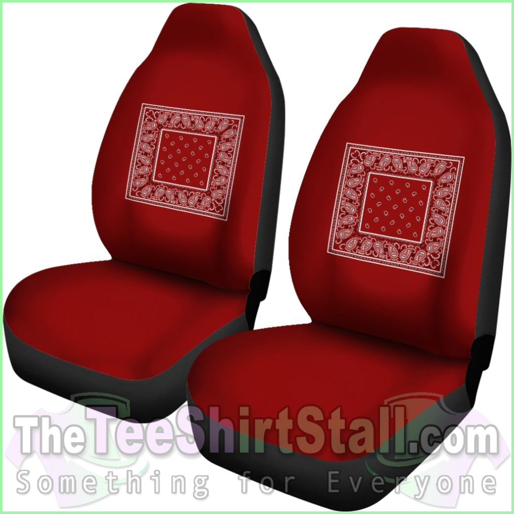 Maroon Bandana Car Seat Covers - Minimal