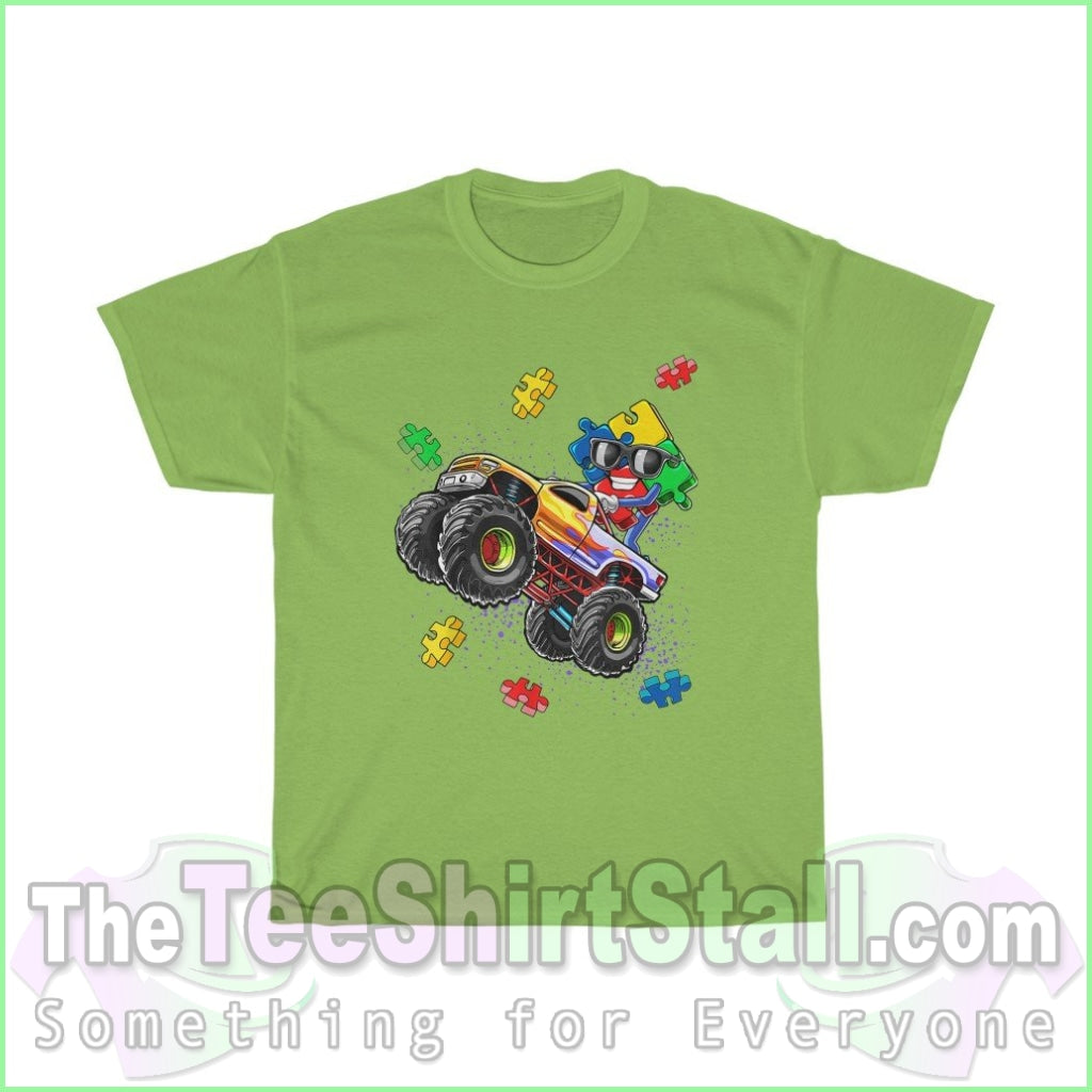 Monster Truck - Autism Tee S / Lime T-Shirt