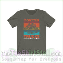 Load image into Gallery viewer, Monster Trucks Are My Jam Tee Army / Xs T-Shirt
