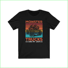 Load image into Gallery viewer, Monster Trucks Are My Jam Tee Black / L T-Shirt
