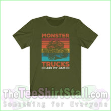 Load image into Gallery viewer, Monster Trucks Are My Jam Tee Olive / Xs T-Shirt
