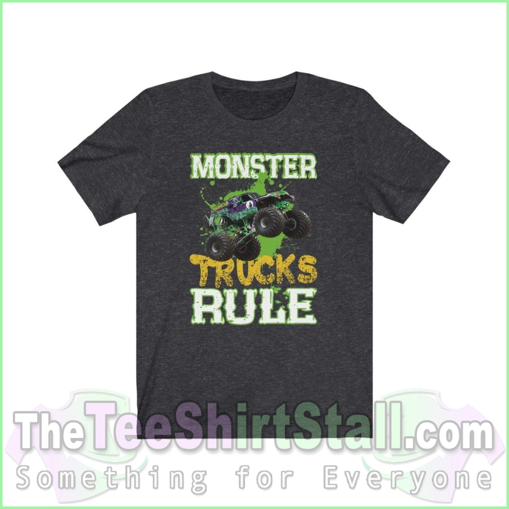 Monster Trucks Rule Tee Dark Grey Heather / Xs T-Shirt