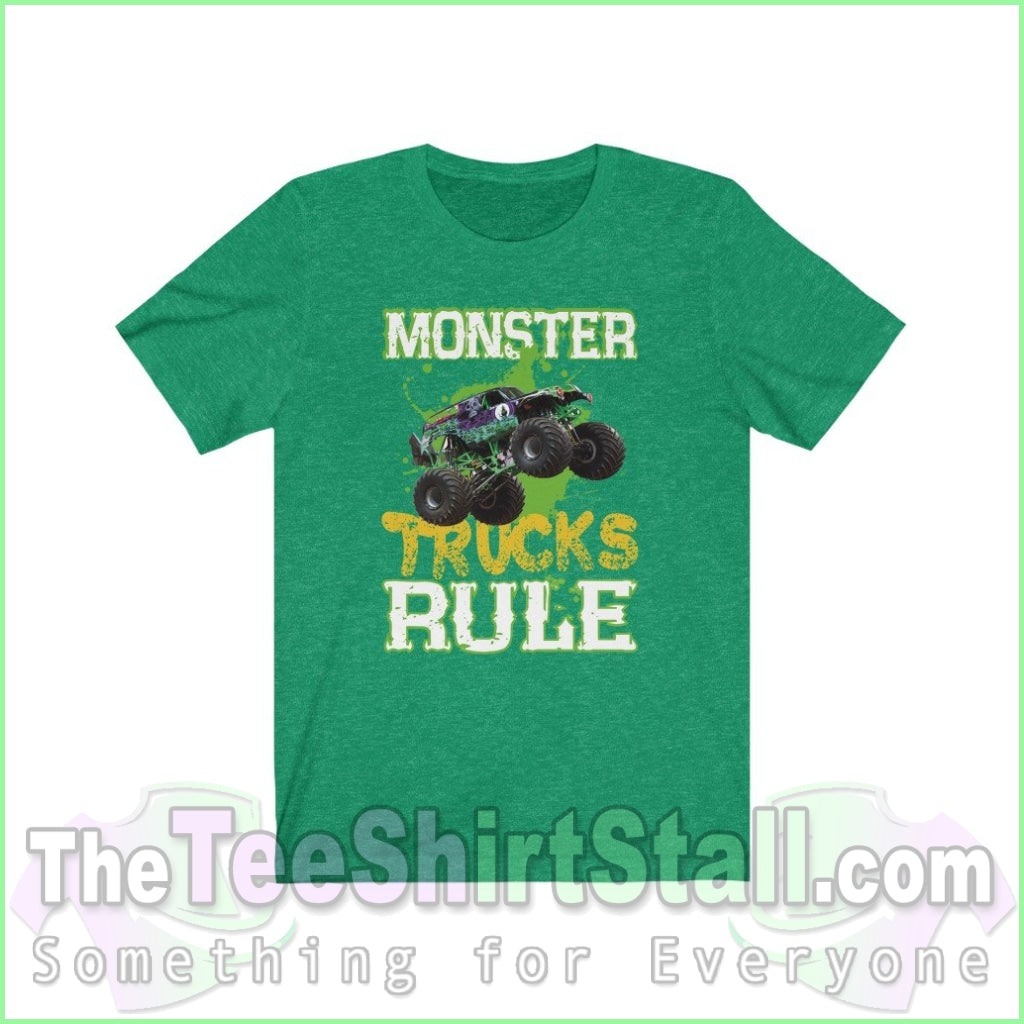 Monster Trucks Rule Tee Heather Kelly / Xs T-Shirt