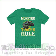 Load image into Gallery viewer, Monster Trucks Rule Tee Heather Kelly / Xs T-Shirt
