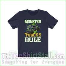 Load image into Gallery viewer, Monster Trucks Rule Tee Navy / Xs T-Shirt
