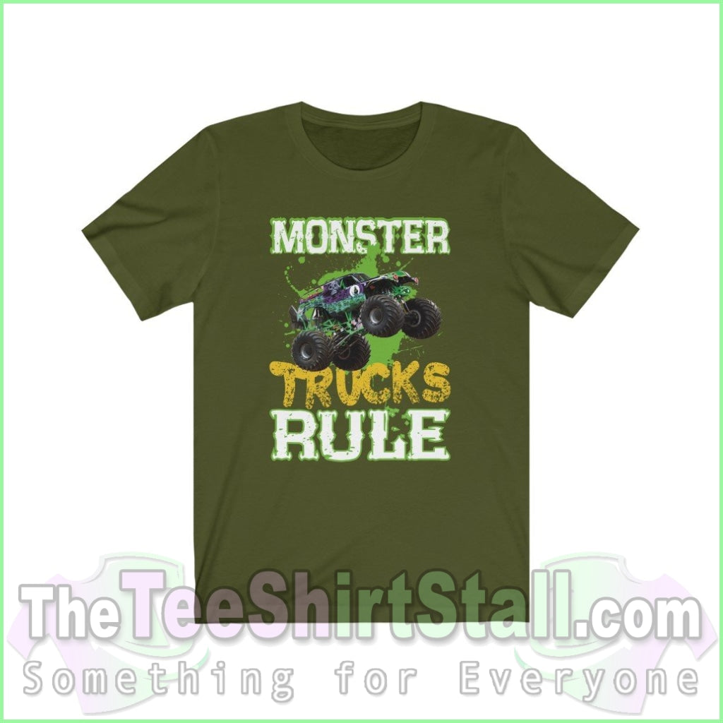 Monster Trucks Rule Tee Olive / Xs T-Shirt