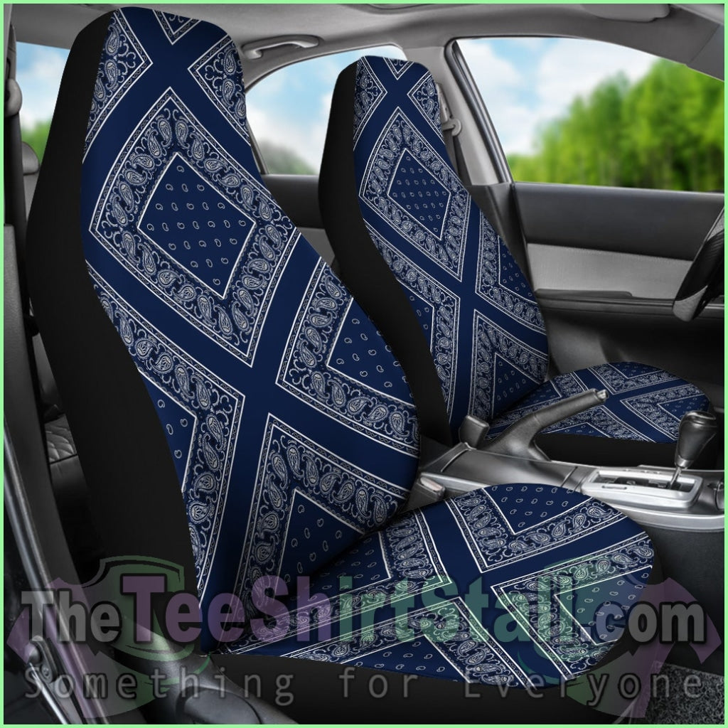 Navy Bandana Car Seat Covers - Diamond