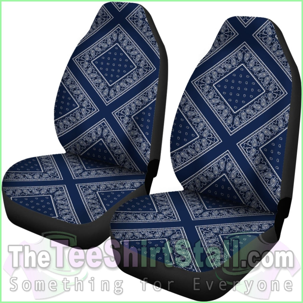 Navy Bandana Car Seat Covers - Diamond